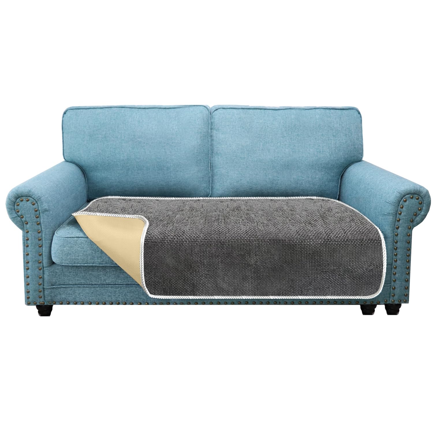 Granbest Non-Slip Sofa Seat Covers 2 Seater Plus Thick Sofa Cover Sofa Protectors from Pets Universal for All Seasons (2 Seater Plus, Grey) — image 1