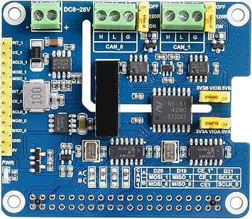 Waveshare CAN FD Extended Hat for Raspberry Pi 2 Channel Insulation