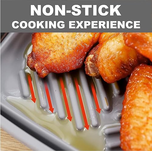 Miniatura 2 de BORMELO Paquete de 2 forros para freidora de aire, accesorios de silicona para bandeja de freidora de aire. Bandejas reutilizables para hornear