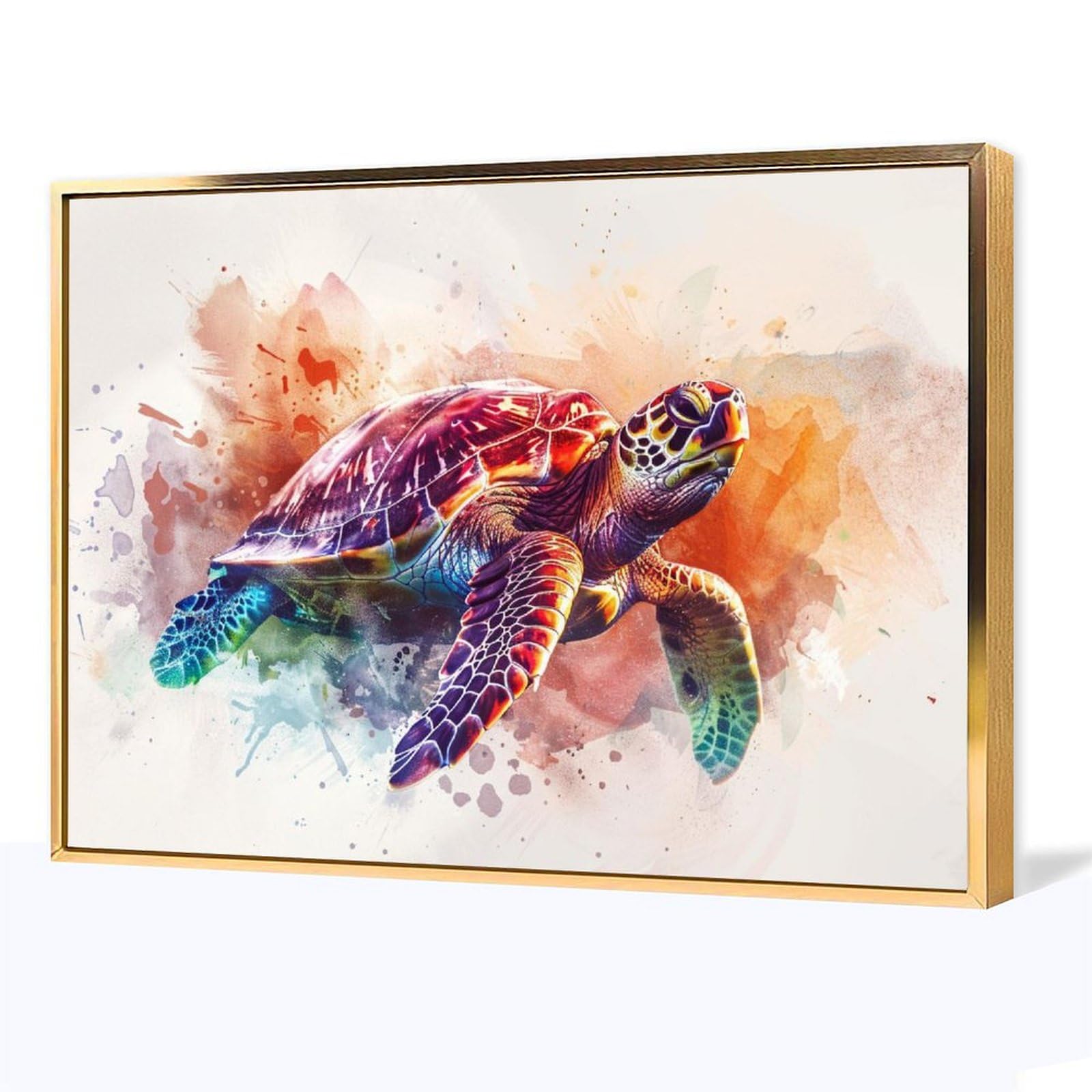 Amazon.co.jp: 絵画 色の背景上のカメインテリア 絵画 かわいい面白い