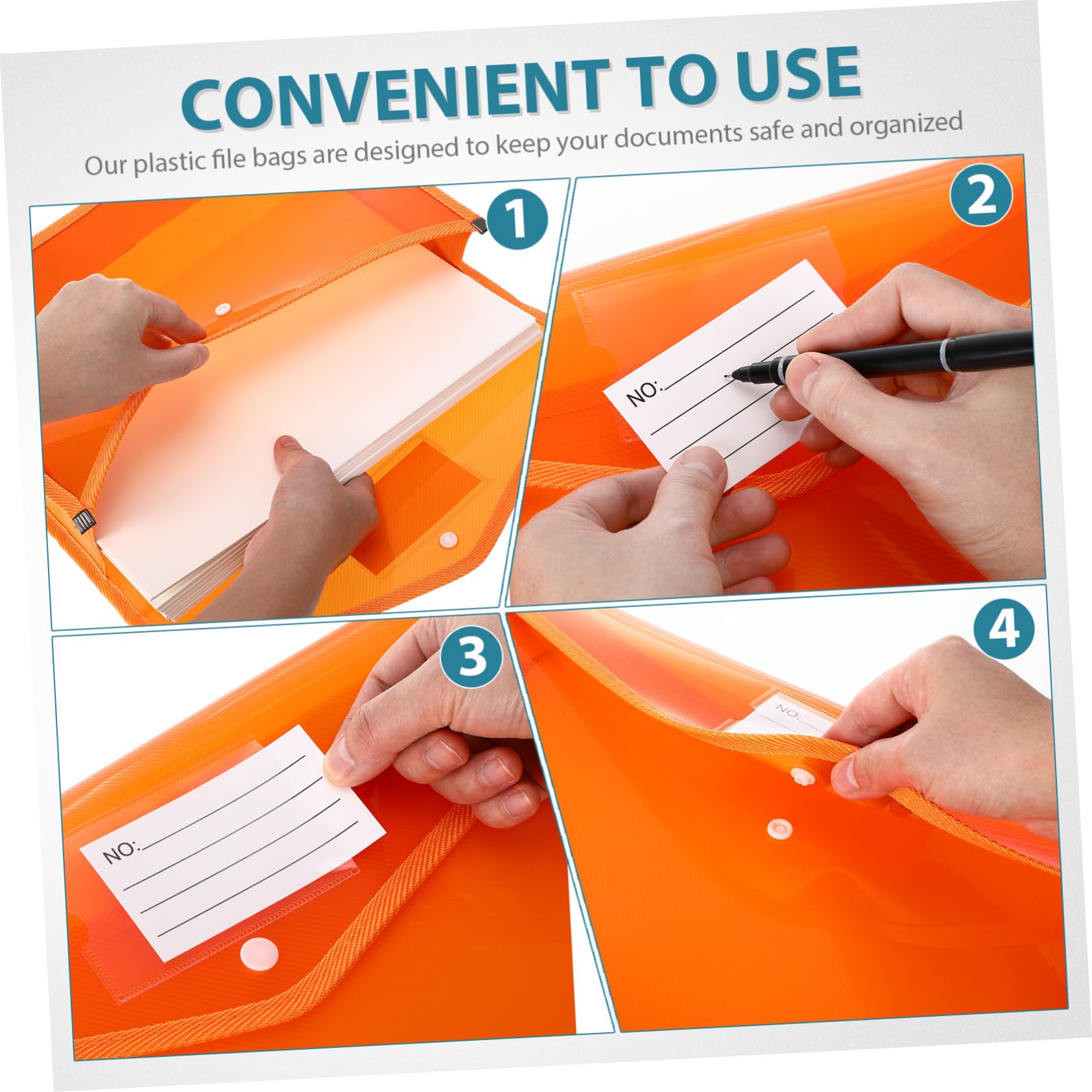 7 Piezas Conjunto Sobres Plásticos Transparentes con Botón Carpeta Resistente para Oficina y Escuela Bolsas Organizadoras de Coloridas Cierre Seguro Fácil
