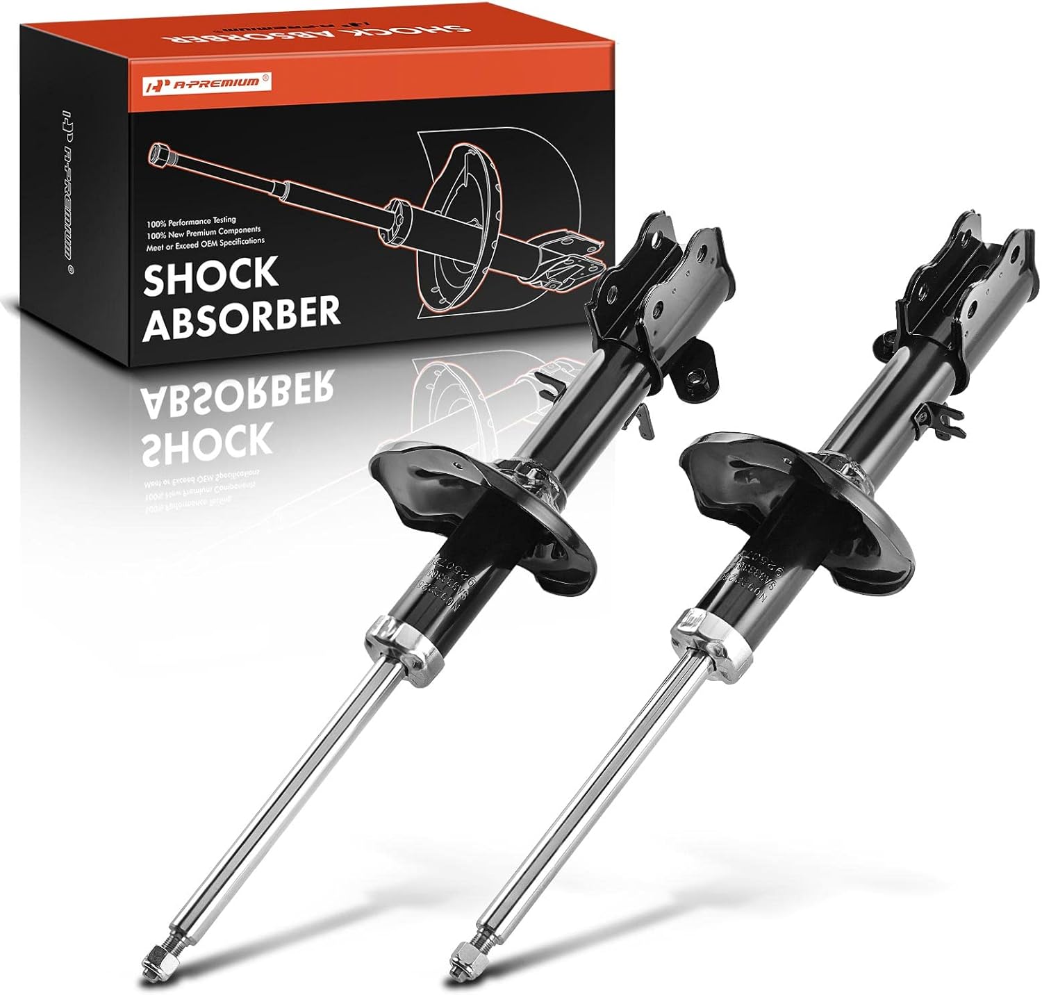 A-Premium Rear Struts Compatible with Kia Spectra [1.8L] 2001-2004 - 2x Replacement Suspension Bare Strut Shock without Coil Spring
