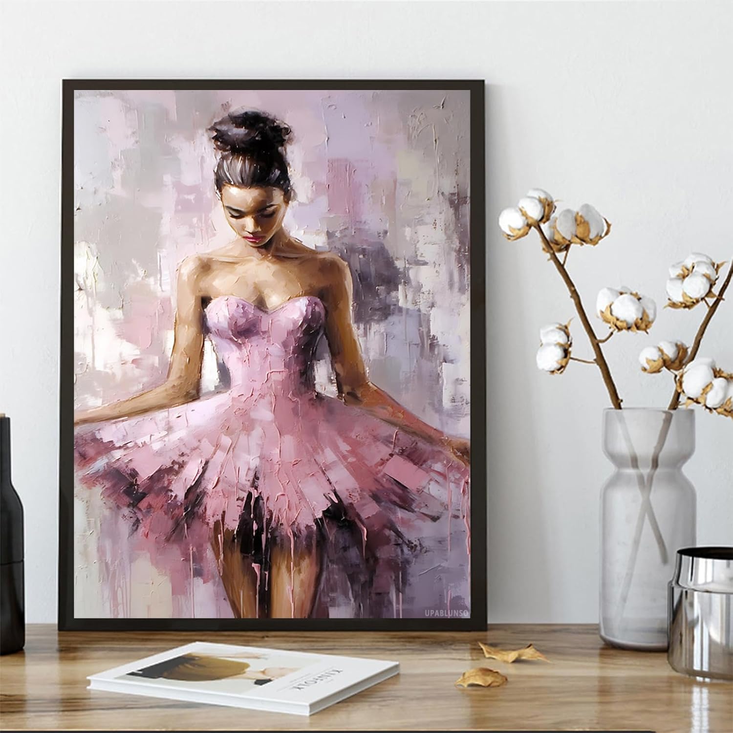 UPABLUNSO Spring Ballet Dancer Diamond Painting for Adults, Ballet Dancer Full Drill Diamond Art Painting Cross Stitch Crystal Rhinestone Great for Wall & Bathroom Decor or Gifts 30x40cm