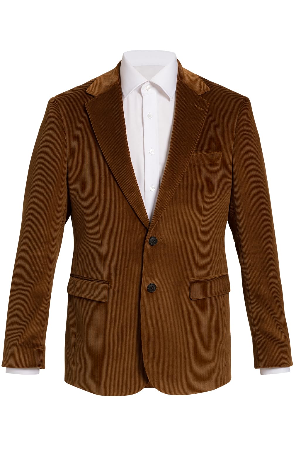 Dobell Men's Brown Mid Corduroy Jacket Regular Fit 100% Cotton-48R