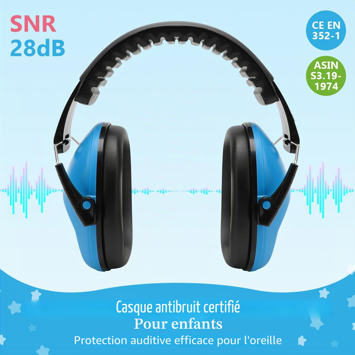 Floriogra 3 Paquets Casque Anti Bruit Enfant, Protections Auditives Pour Enfants Confortable, avec Une Atténuation de SNR 28dB, Garcon et Fille Âge 3-16 Years,Casque Anti-Bruit pour Milieu Bruyant