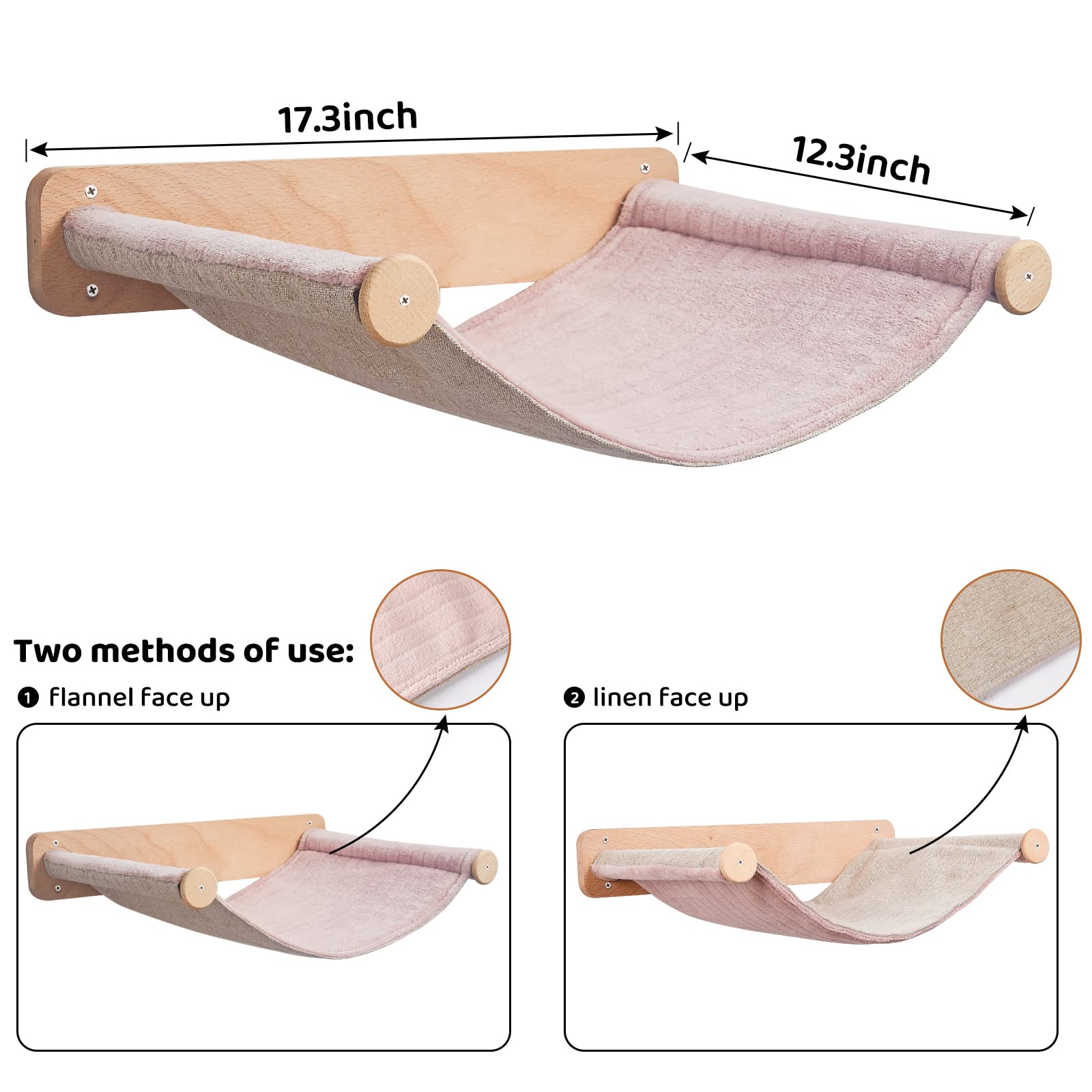 Purife Cat Hammocks Shelf Mounted Indoor Cat Shelves & Perches - Large Soft Wall Hammock Beds for Climbing, Playing, Sleeping, Lounging