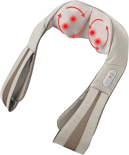 HoMedics Shiatsu Deluxe Neck & Shoulder Massager with Heat, 3 Speeds, Changes Direction, Muscle Kneading for Back, & Legs, Portable, Convenient