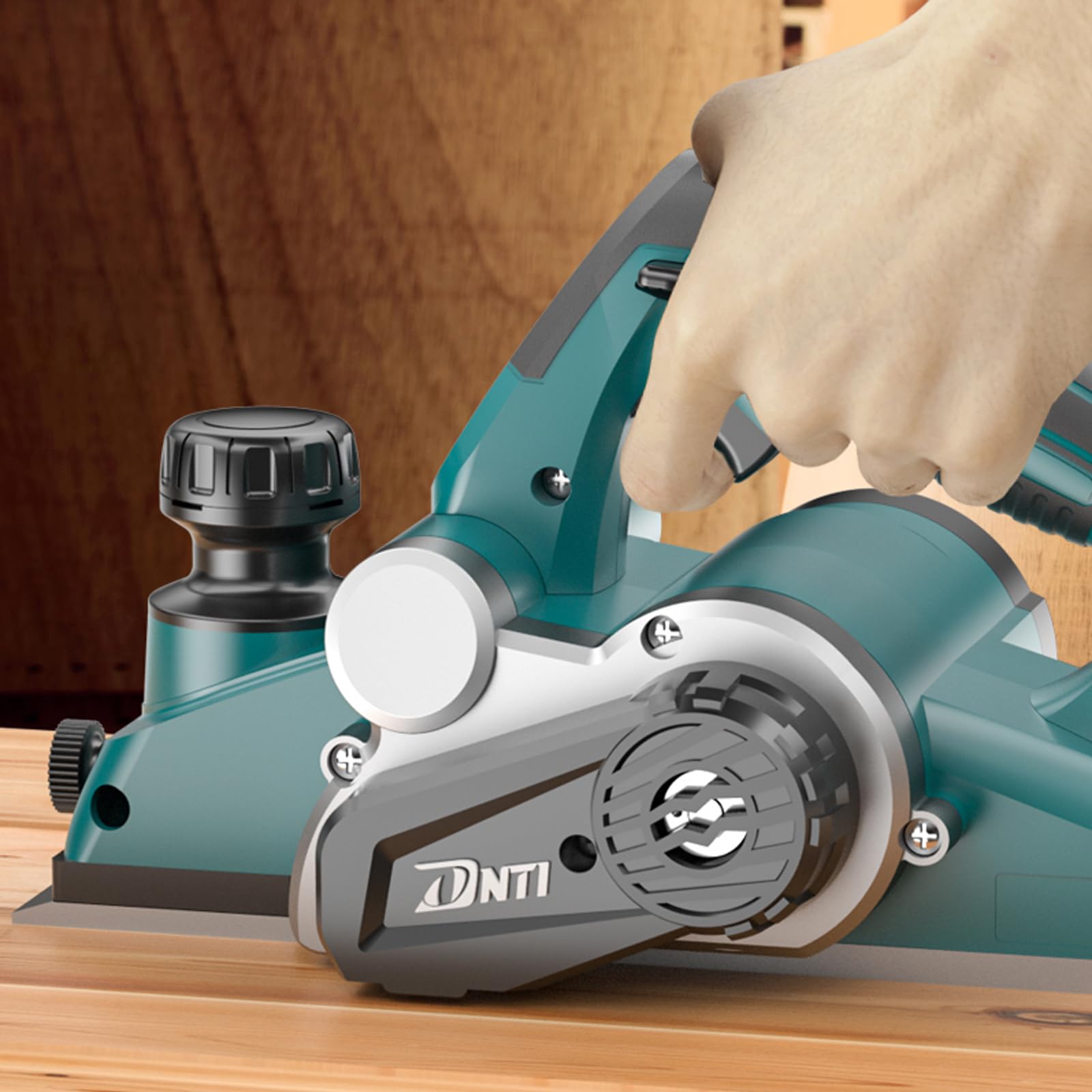 DNTI Rabot électrique 850 W, largeur de rabot 82 mm, raboteuse bois 17000 tr/min raboteuse electrique profondeur de rabotage 2 mm, 230 V Idéal pour le bricolage et le travail du bois 58218