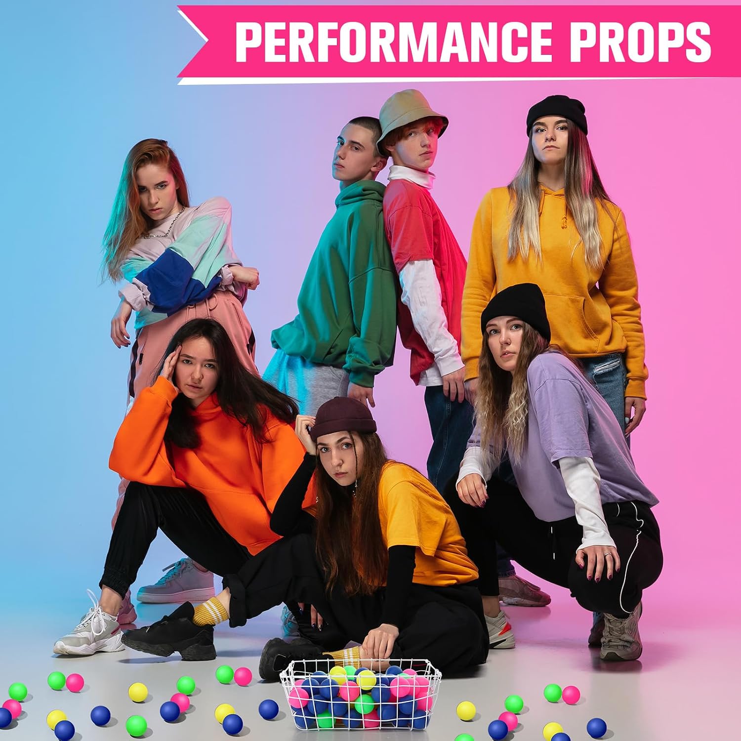 Lenwen 200 Pcs Neon Colored Table Tennis Balls Plastic 40 mm 2.4 g Entertainment Balls for Beer Party Decoration Competitive Games Sports Activities