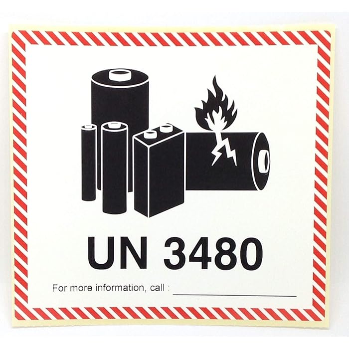 Buy 25 x Extra Large IATA Compliant UN 3480 Lithium Ion Battery Hazard ...