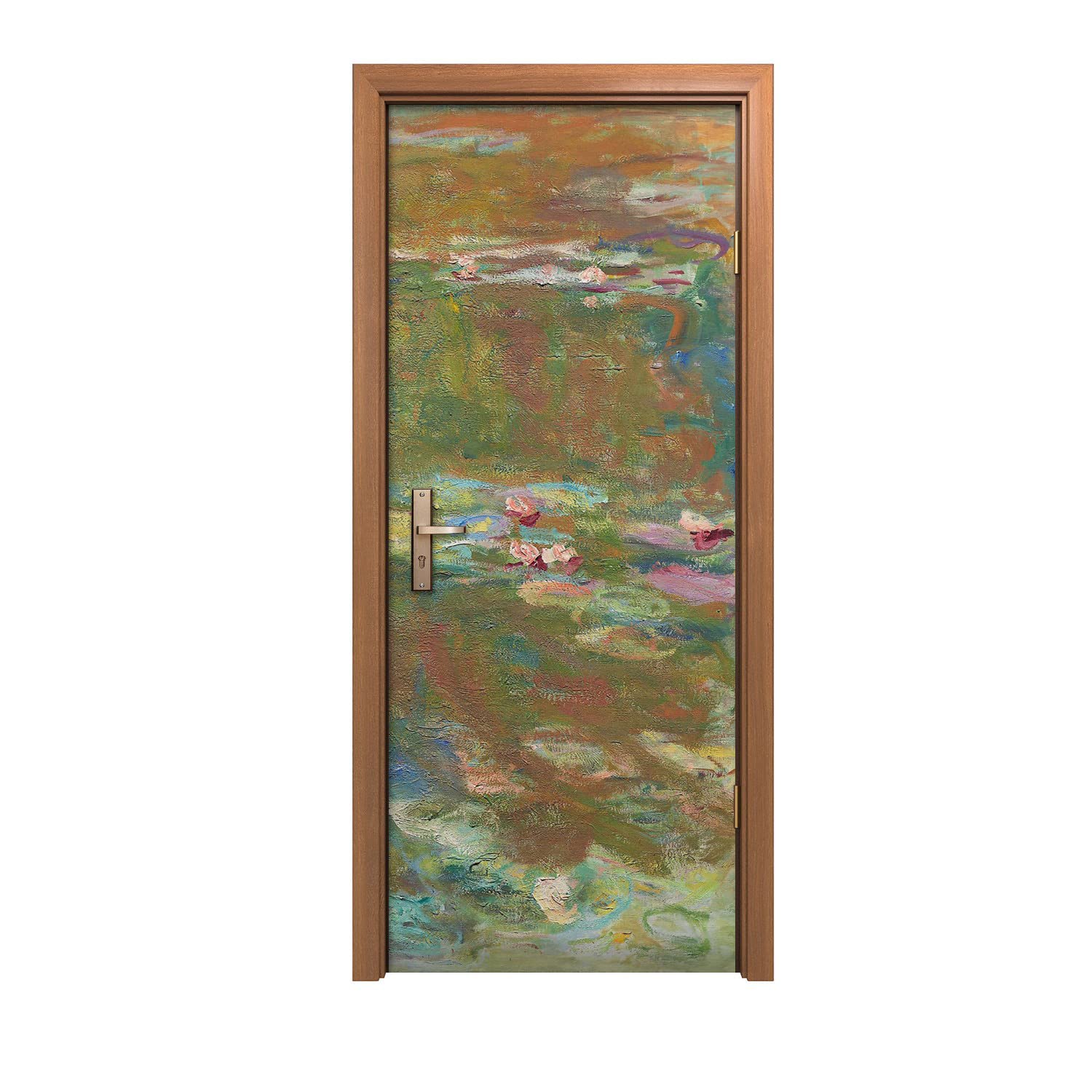 Autocollant de porte murale 90x200cm décoration design d'intérieur lis d'eau moderne
