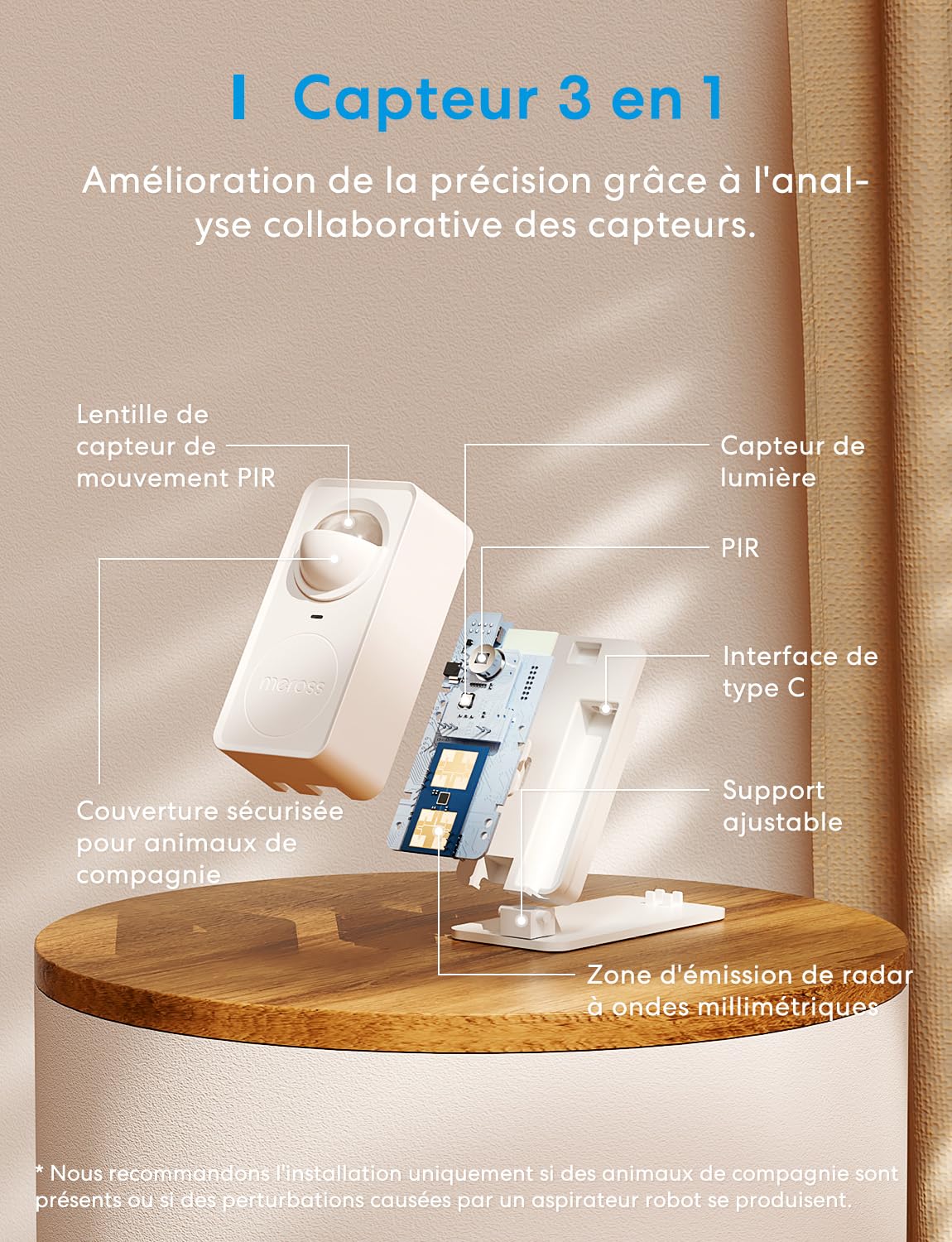 Meross Matter Détecteur de Présence Intelligent, Détecteur de Mouvement