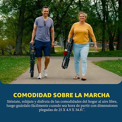 Miniatura 6 de GCI OUTDOOR Freestyle Rocker XL con mesa auxiliar Silla de campamento Mecedora plegable portátil con reposabrazos sólidos y duraderos, soporte Rojo