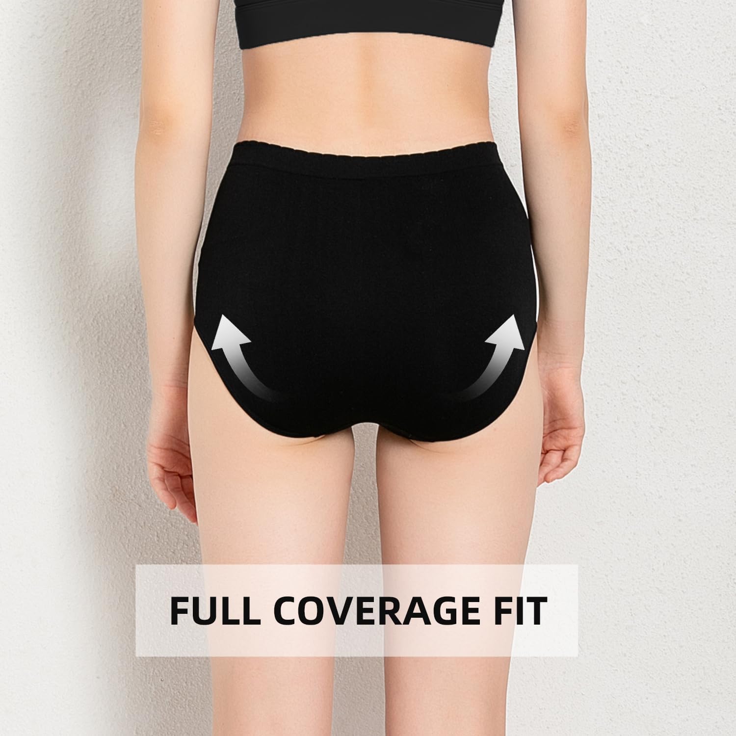 Hlizonn Women’s High Waist Underwear 6-Pack, Soft Stretchy Breathable Panties, Moisture-Wicking Full Coverage Briefs - Image 3