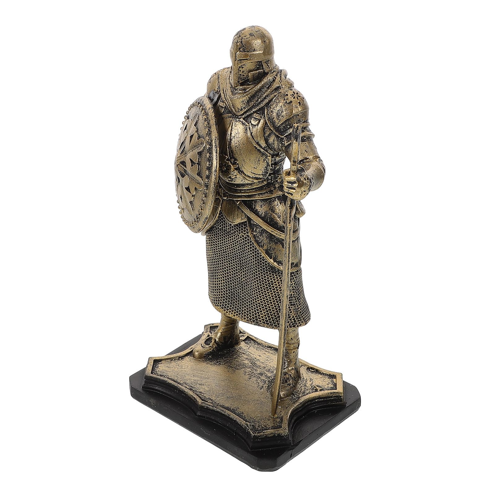 Cabilock 4 Piezas Estatua de Caballero de Resina Dorada, Figura Vintage