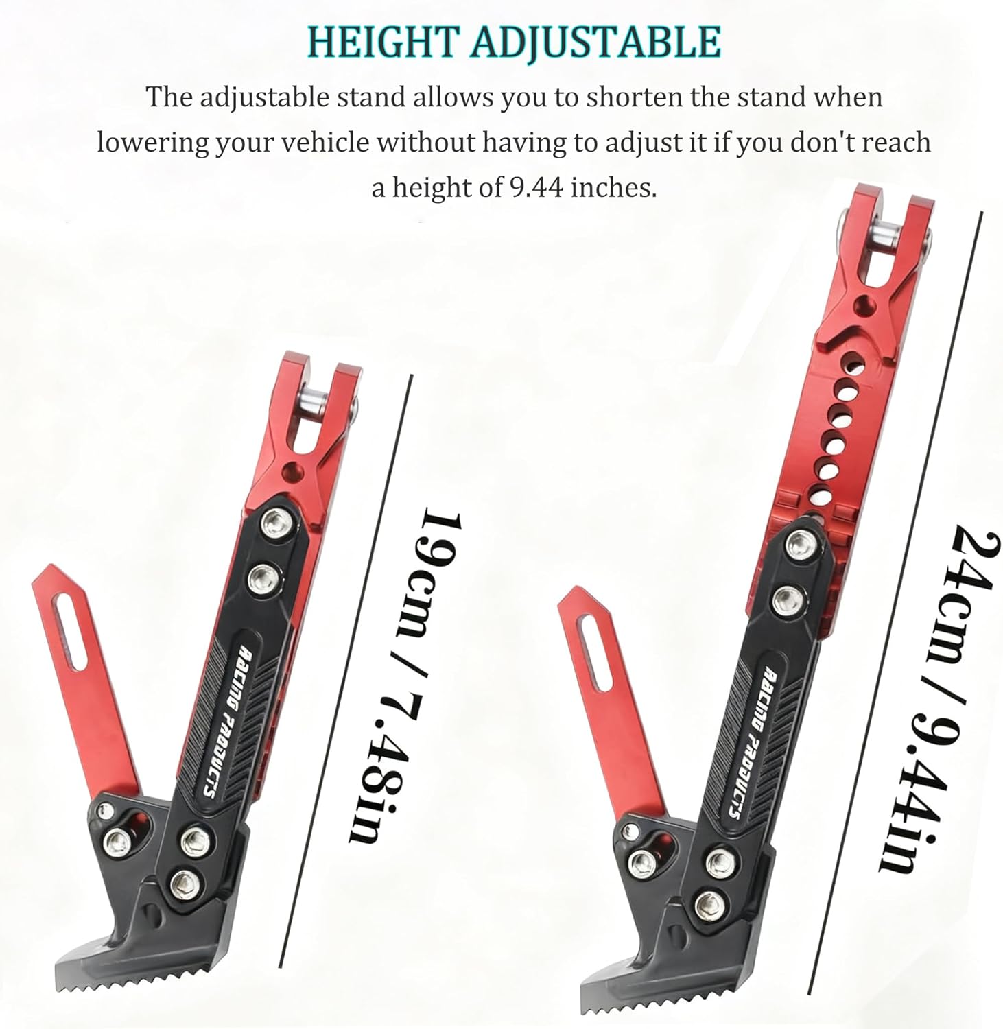 Motorcycle Kickstand for Yamaha Tmax 530 SX DX Tech max Tmax 560 Tmax560, Adjustable Side Stand Heavy Duty Aluminum Anti-Slip Base Easy Install Replacement for Motorcycles,A/Black