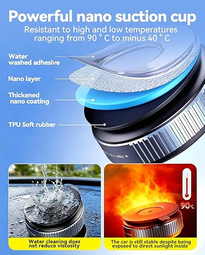 Miniatura 6 de Soporte magnético para teléfono de automóvil de absorción al vacío, adecuado para teléfonos iPhone y Android, soporte de ventosa ajustable de 360
