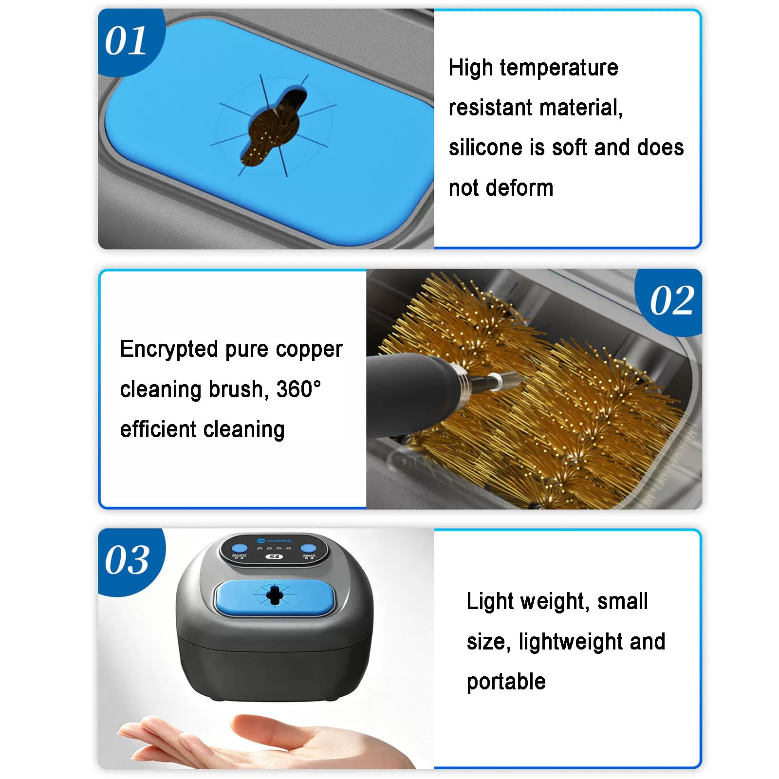 Limpiador Automático De Puntas De Soldadura, Sensor Infrarrojo Dual, con 3 Velocidades Ajustables, Cepillo De Latón, para Limpieza Y Desoldadura De Puntas, Reparación Electrónica