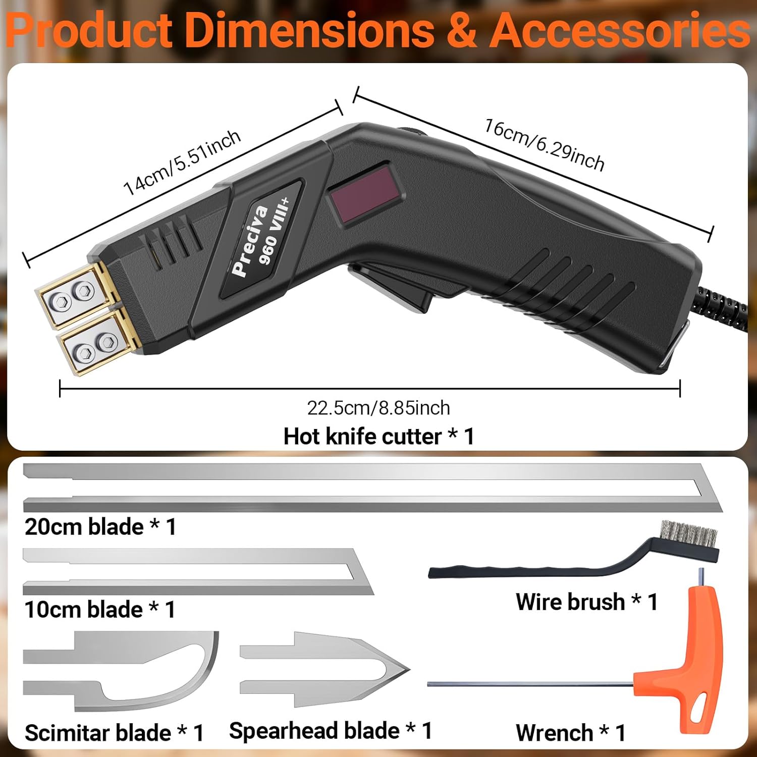 Preciva Hot Knife Foam Cutter with Digital Display, Electric Foam Cutting Tool Kit, Pure Copper Base, 20 Adjustable Temperatures with Overheat Protection, Ideal for PE Foam, XPS, Rope, Fabric, DIY