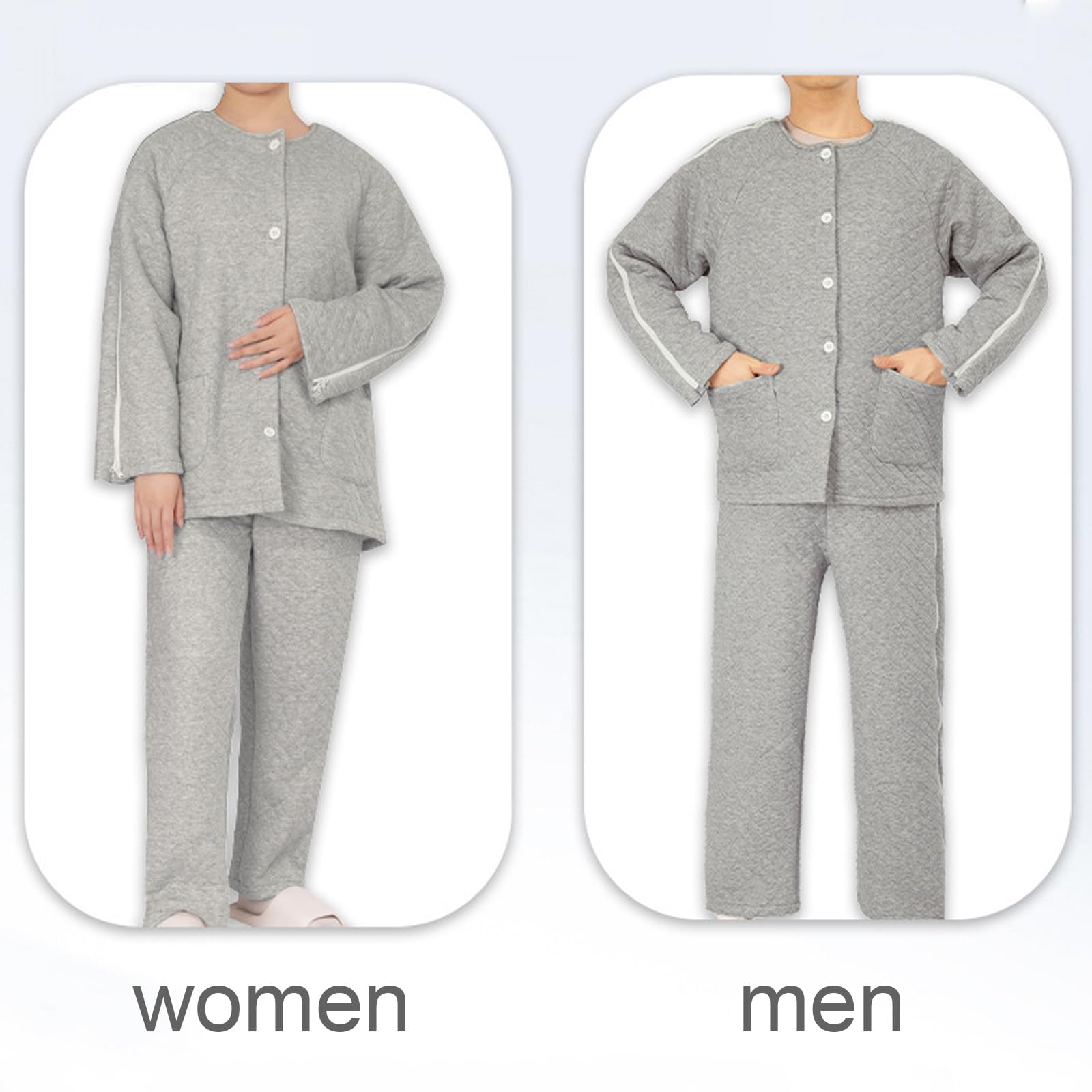 Ropa para el cuidado del paciente, Ropa para pacientes postrados en cama, batas de hospital arrancables para pacientes postoperatorios, diálisis después de la cirugía, cuidado de ancianos(Men Grey a