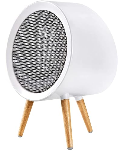 Gaiatop Portable Space Heater for Indoor Use, 1000W/600W Small Electric Desk Heater for Bedroom or Office, 2s PTC Ceramic Heating, Overheat & Tip-Over Protection, Cute Gifts for Women Men, White - White