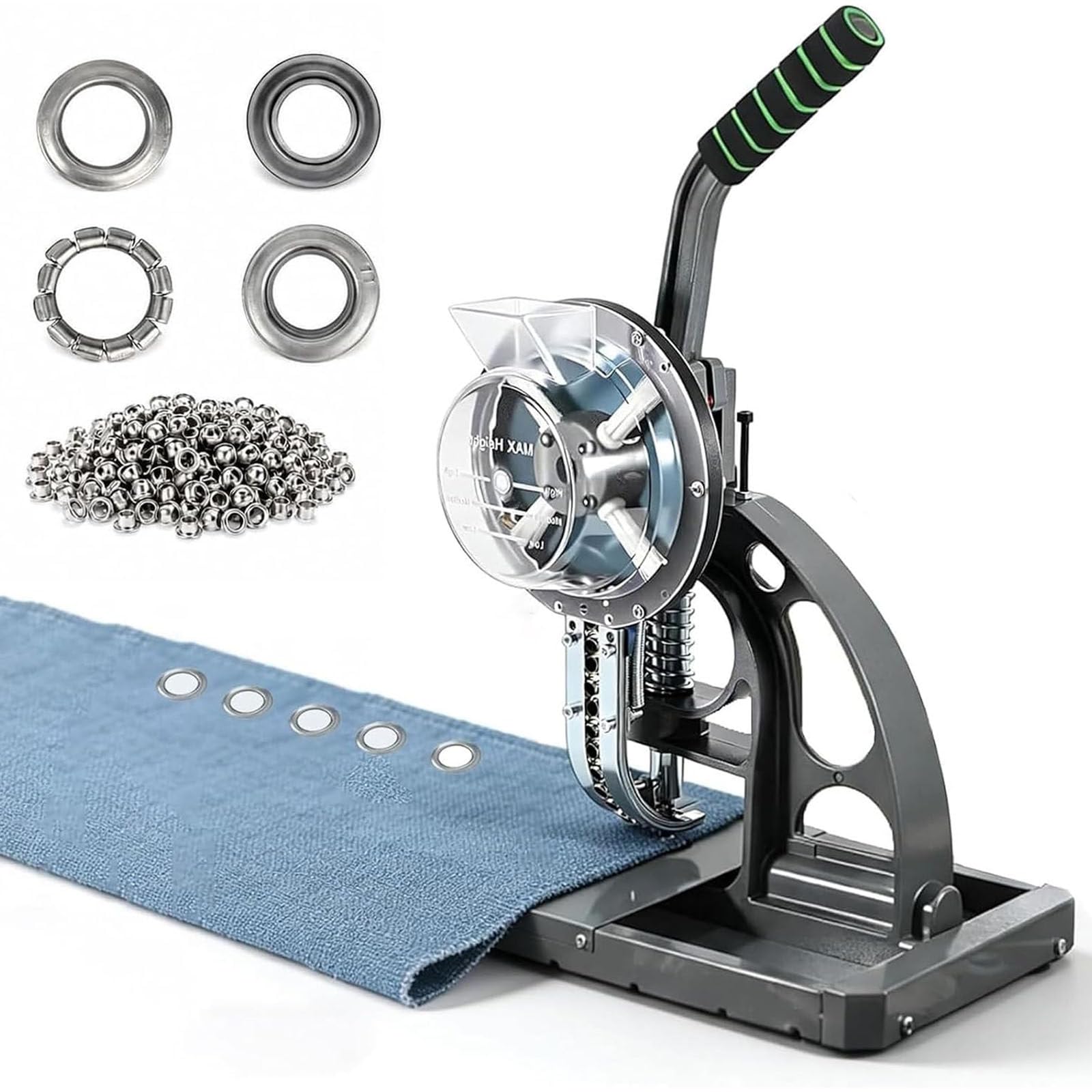 Macchina Semiautomatica per Occhielli,Macchina Manuale per Occhielli 5.5mm | Non Richiede Preforatura,Chiusura Continua A Scatto,per Striscioni,Tela,Teloni E Materiali in Pelle