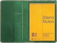 Vista 8 de Funda de cuero personalizada para bloc de notas Steno de 6"x9", cubierta de espiral de cuero hecha a mano, funda folio compatible con bloc de notas