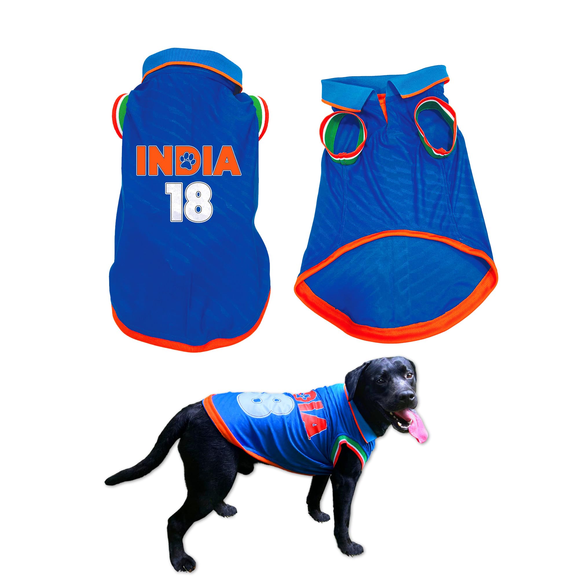 PawsIndia Dog T-Shirt | Cricket Team Dress for Dogs & Puppies | Cricket Jersey for Canine Companion (with Collar, Medium) (B0D5YT1RZJ) Amazon Price History, Amazon Price Tracker