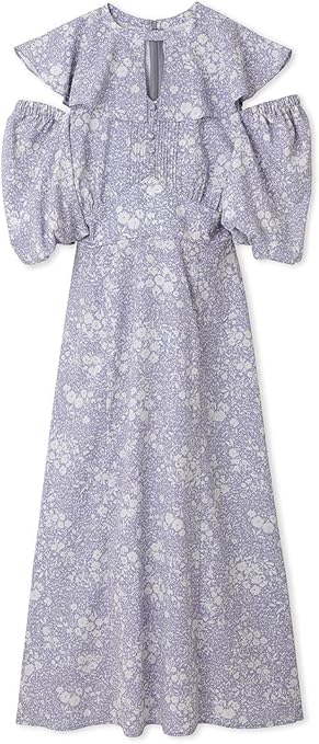 リリーブラウン フレアカラーフラワーワンピース ラベンダー 0  