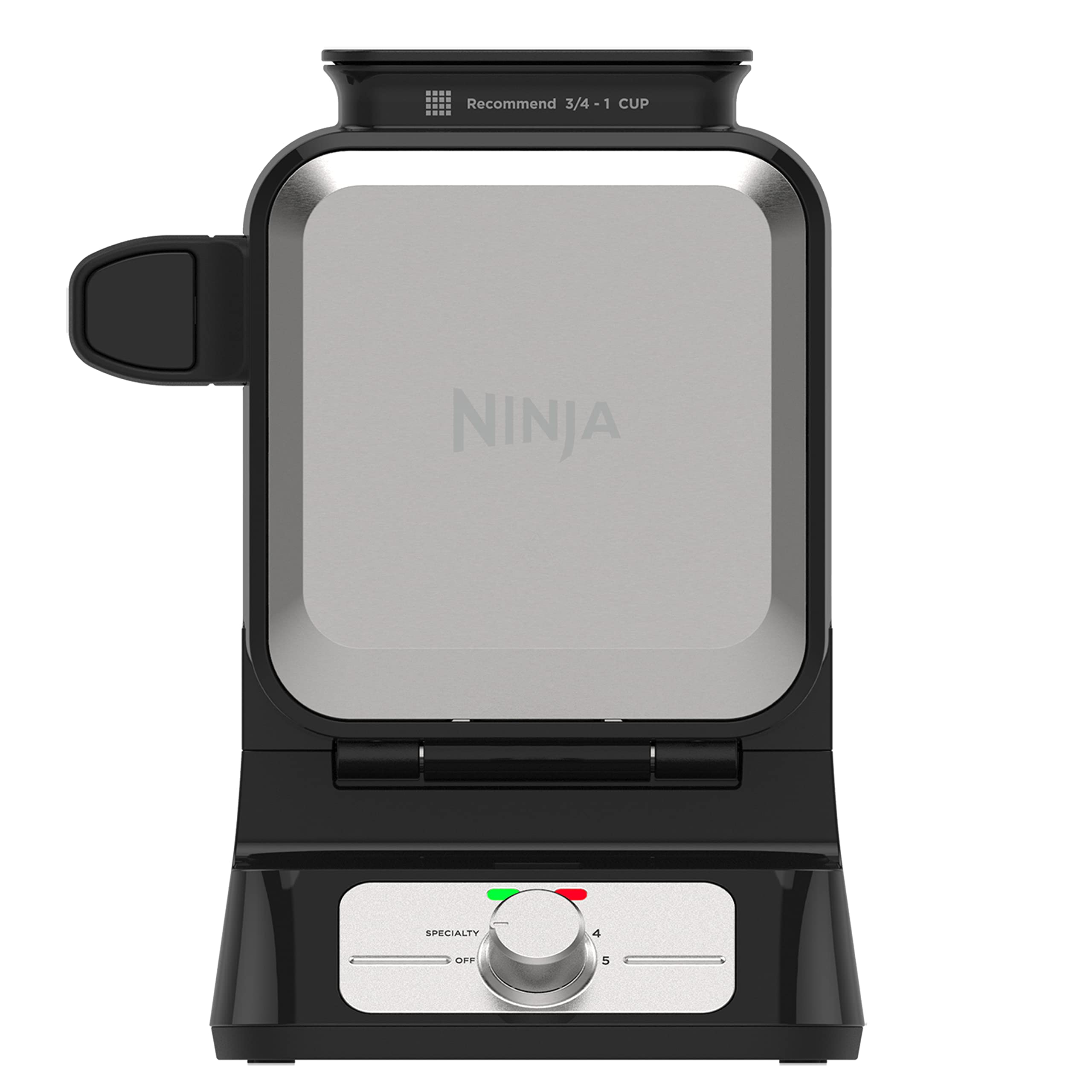 Ninja BW1001 NeverStick PRO Belgian Waffle Maker, Vertical Design, 5 Shade Settings, with Precision-Pour Cup & Chef-curated Recipe Guide, Black & SilverNinja BW1001 NeverStick PRO Belgian Waffle Maker…