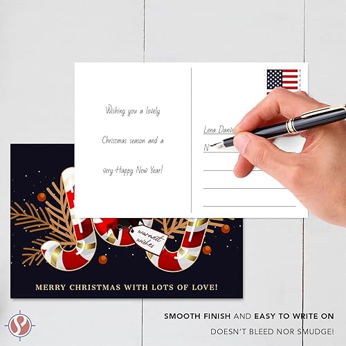 Miniatura 5 de JOY - Tarjetas postales de Feliz Navidad con mucho amor, tarjetas de Navidad de Año Nuevo, saludos en blanco, invitaciones de cortesía para regalos