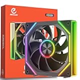 FB120-Black 120mm Case Fan Reverse Blade, Wireless Splicing/Daisy-Chain Design, Infinity Mirror 16.8M Colors ARGB PC Fan with PWM Speed Control, High Airflow, Quiet Cooling for Gaming PC Build