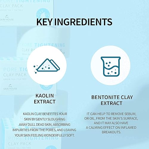 Miniatura 3 de The Skin House Perfect Pore Tightening Clay Pack 3.4 fl oz (3.38 fl oz) Minimiza puntos negros, máscara de arcilla purificadora de poros para cara,
