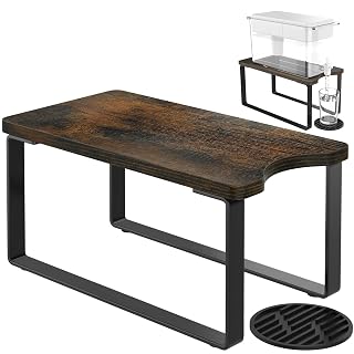 Water Filter Dispenser Stand Wood with Drip Tray - 7.9''W x 14.9''D x 7''H, Metal Stand Designed for Brita Filter, Compatible with Zero Water, PUR, Waterdrop etc - Amazon product rated Grade B