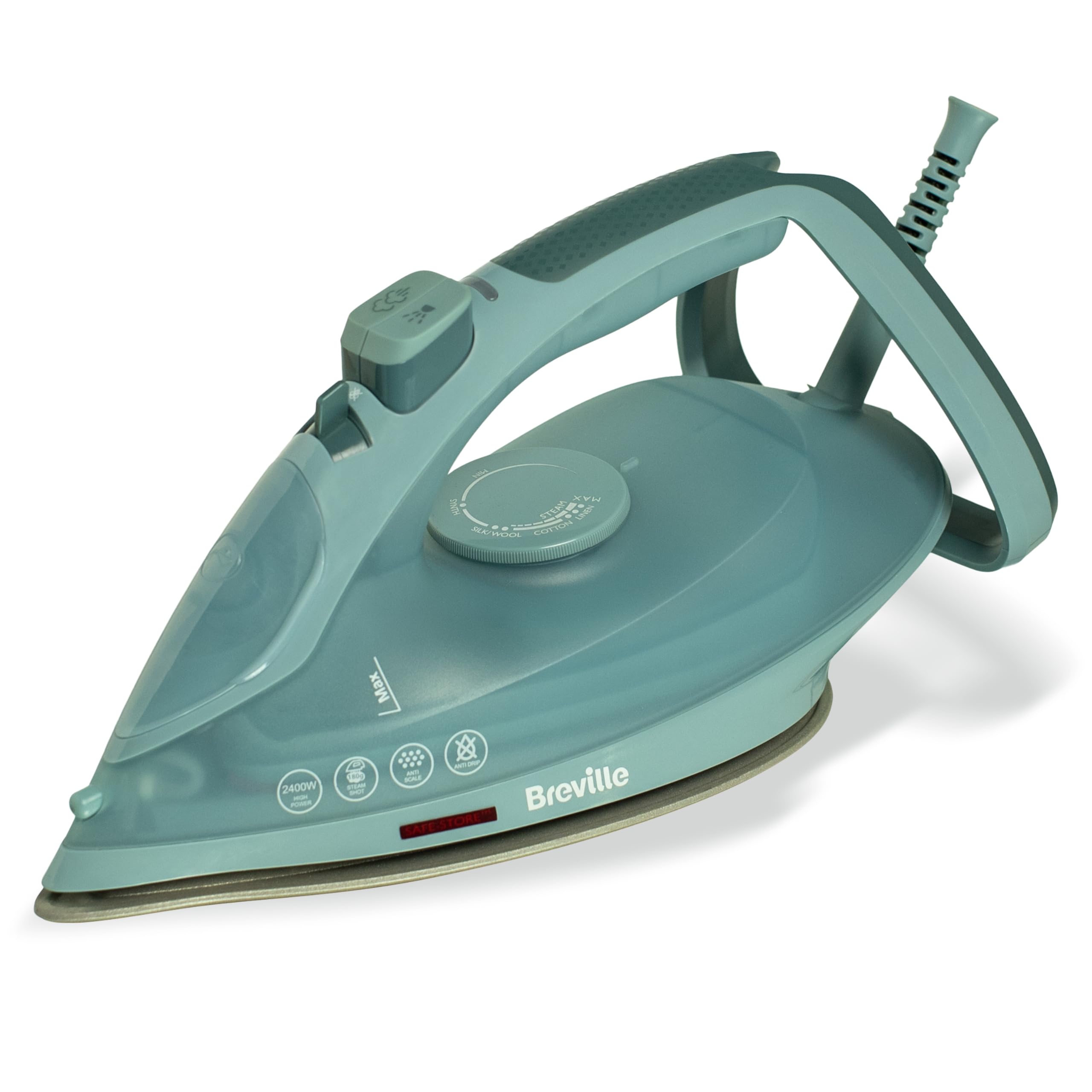 Breville Breville SuperSteam Steam Iron | 2400W | Ceramic Soleplate | 180g Steam Shot | 280ml Water Tank | Green [VIN449]