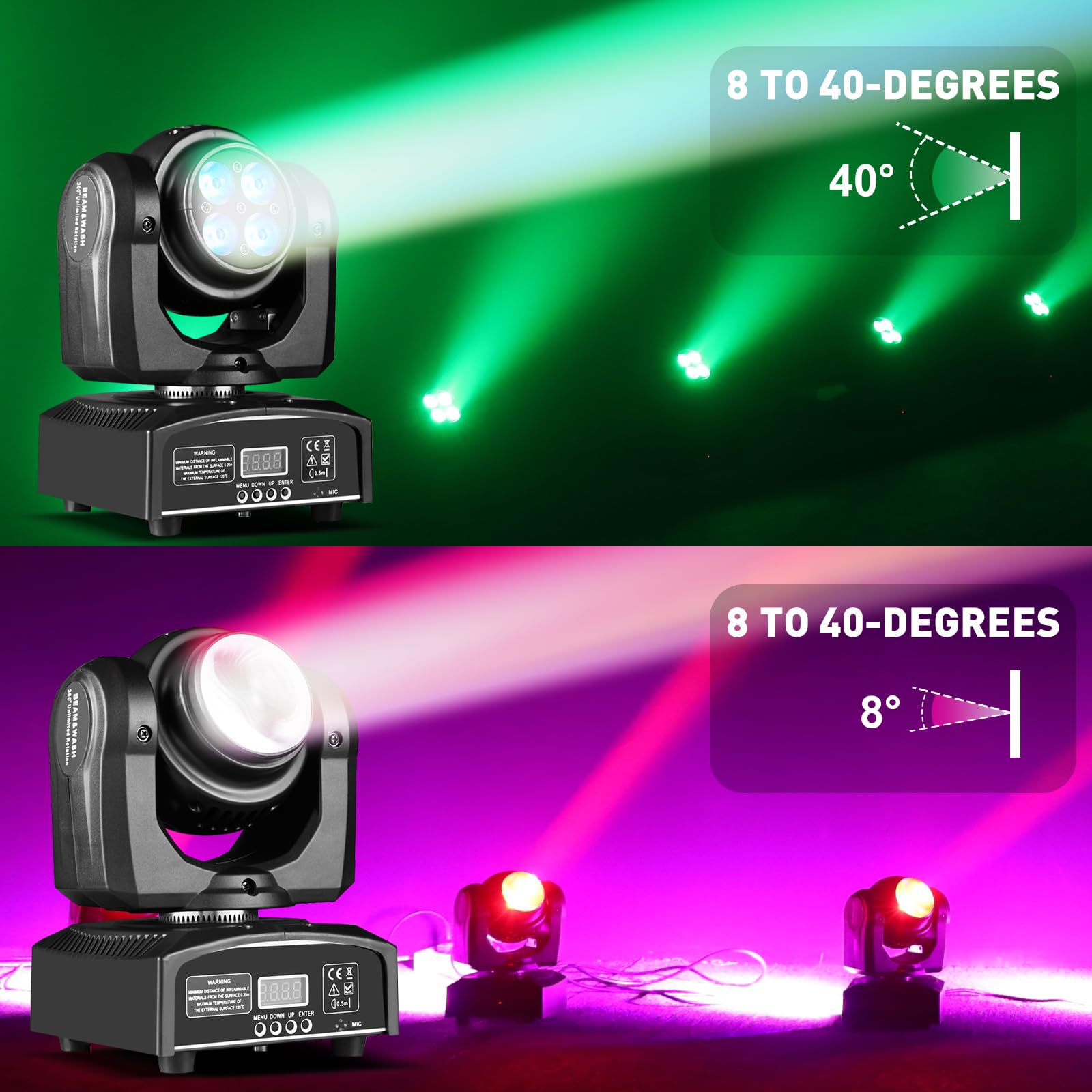 Amazon.co.jp: 100W LED ムービングヘッド DJ ライト 2面 移動ヘッド