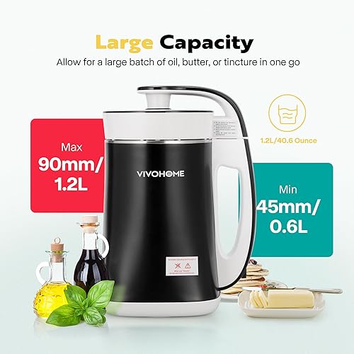 Miniatura 6 de VIVOHOME Máquina descarboxiladora de mantequilla a base de hierbas, extractor botánico, máquina infusora de tintura de aceite de hierbas, fabricante