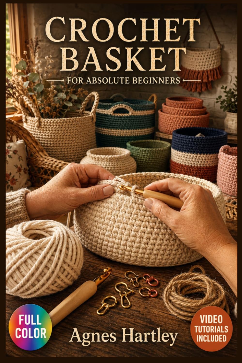 CROCHET BASKET FOR ABSOLUTE BEGINNERS: A Visual Beginner's Guide to Mastering Foundation Stitches, Understanding Tension and Shape, and Creating Gorgeous Handmade … | Video Tutorials Included