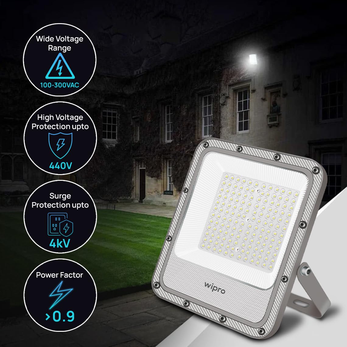 Wipro 100W LED Flood Light - Waterproof Outdoor -3