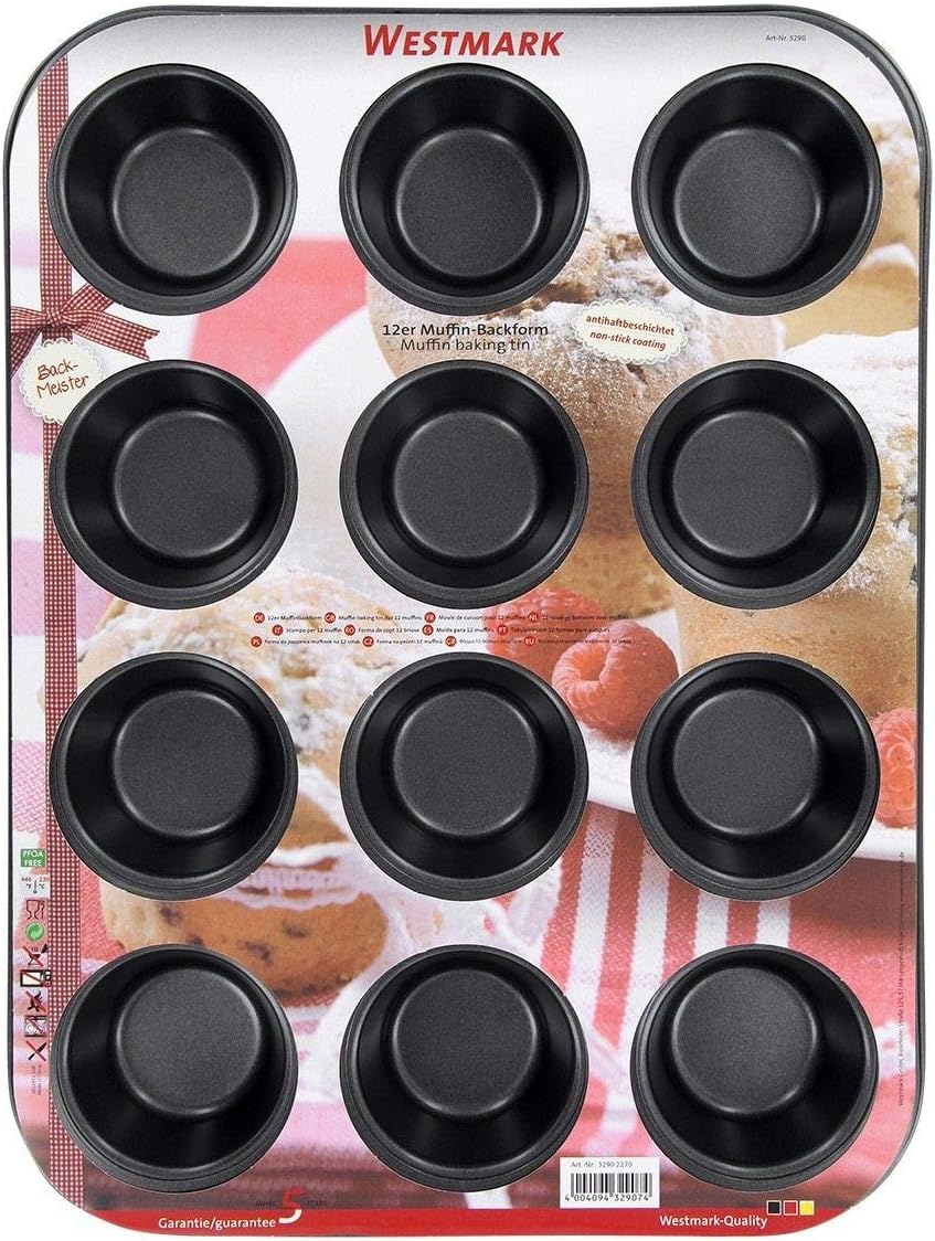 Westmark Muffin Baking Tin, 12 cupcakes, Gray