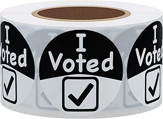 Hybsk I Voted Today with Red, White, and Blue Circle Stickers 1.5 Inch Round 500 Labels Per Roll (Voted)