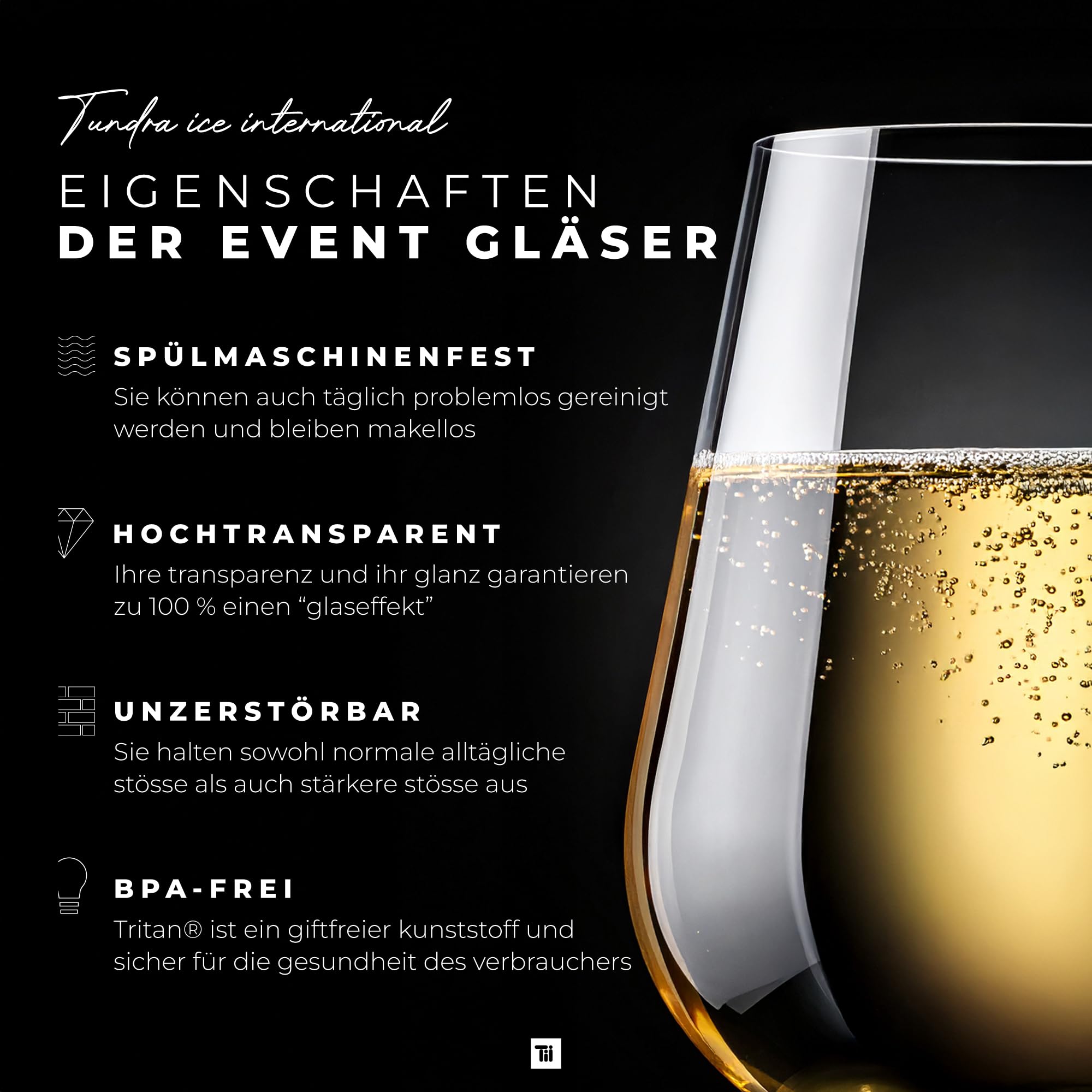 TUNDRA - 6er Set Kunststoff Weingläser, Aperol Spritz Gläser | EVENT 47 cl. | Camping Weingläser aus Tritan (Hartplastik) - Plastik Weingläser Unzerbrechlich, Spülmaschinenfest, BPA-Frei