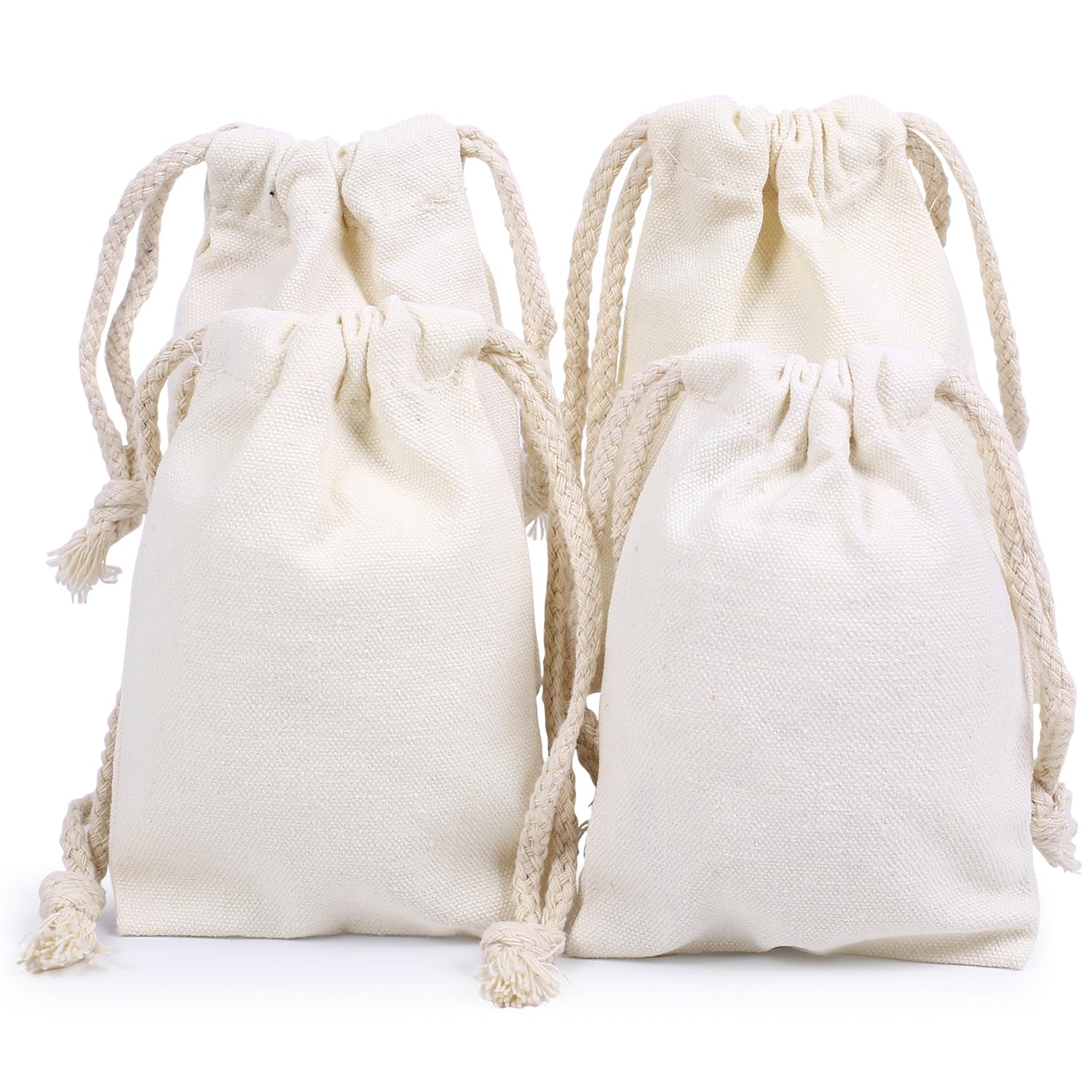 Canvas Drawstring Pouch Set, 10x15cm