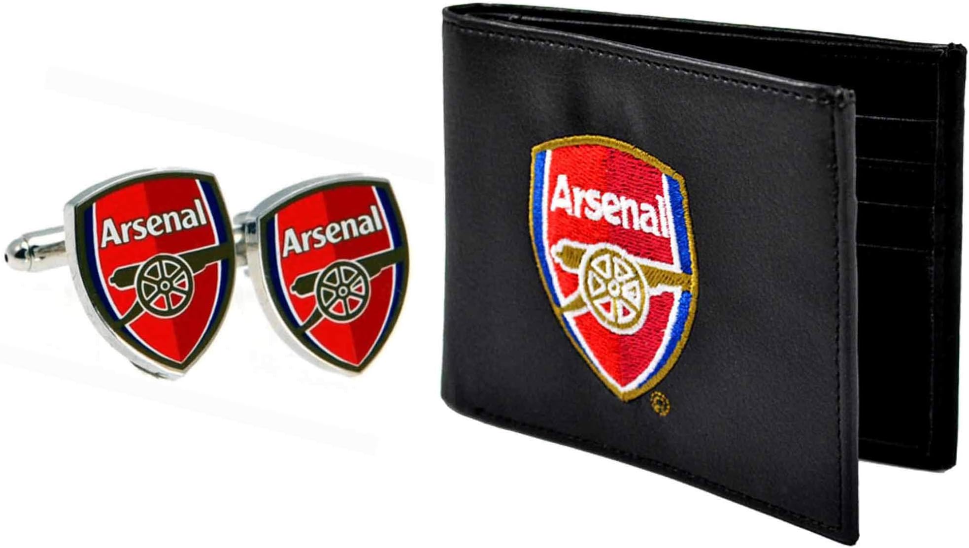 Gunners Official Arsenal Football Crest Leather (PU) Money Wallet & Cufflinks Gift Set