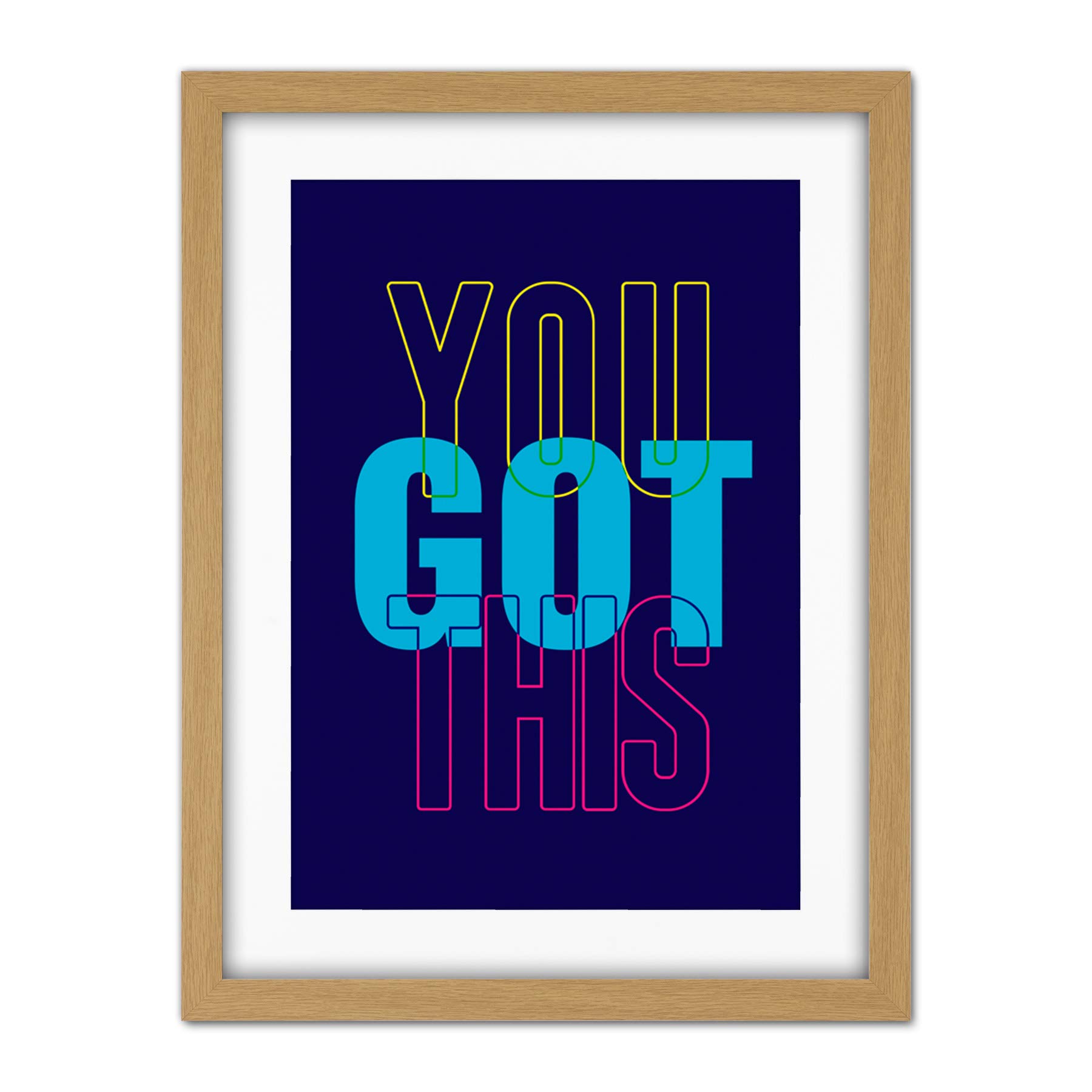 Wee Blue Coo Positivity You Got This Artwork Framed Wall Art Print 18X24 Inch
