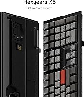 Vista 6 de Hexgears Teclado mecánico inalámbrico X5 con interruptor azul de caja Kaihl, teclado de computadora de caballero oscuro para juegos, escribir