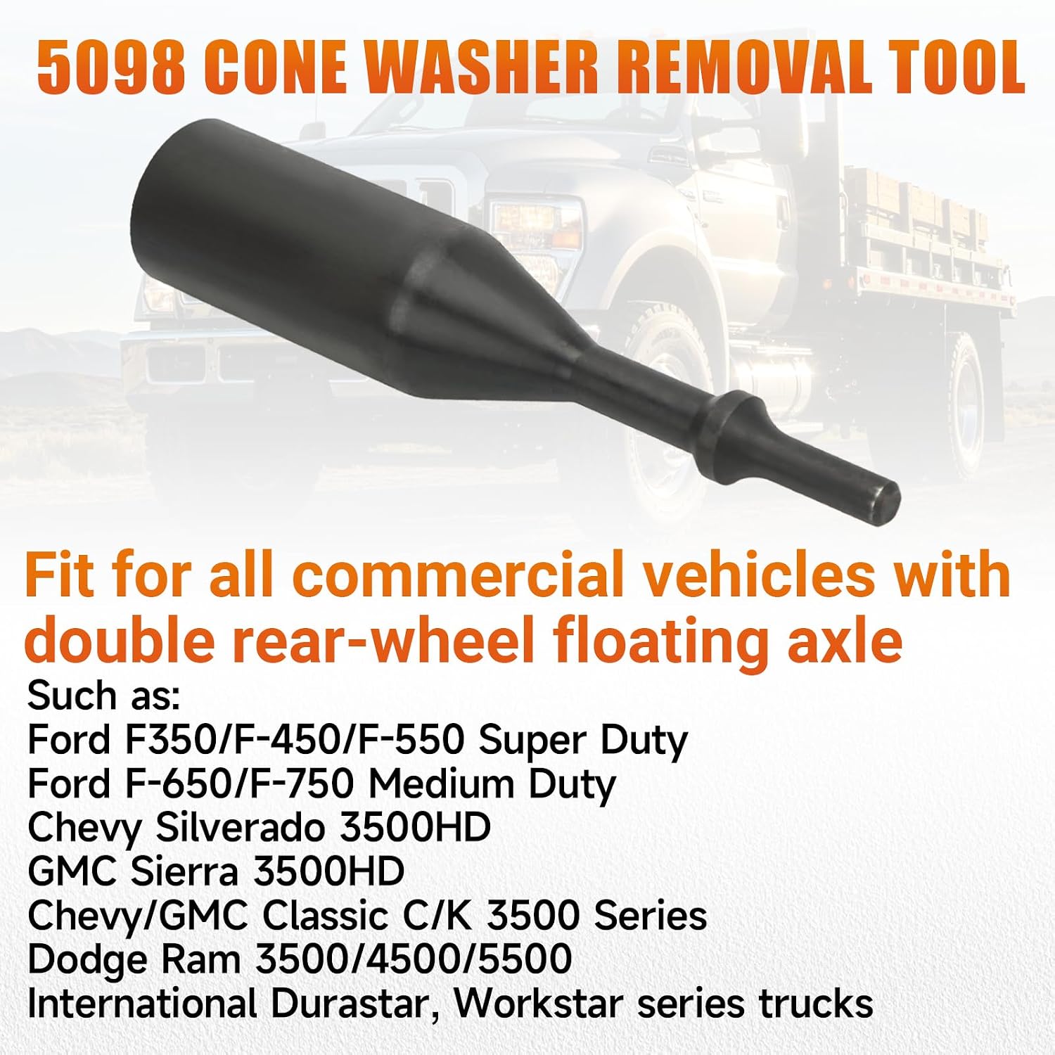 5098 Cone Washer Removal Tool Designed to Quickly Break Loose Cone Washer Removal Adapter for Use on Dual Rear Wheel Floating Axles