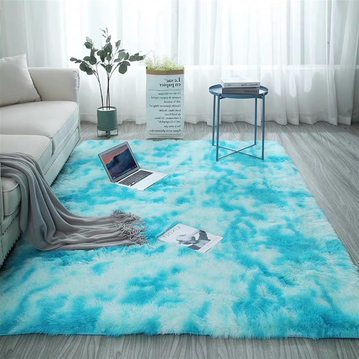 Tapis moelleux et hirsute haut de gamme pour décoration intérieure 200x250