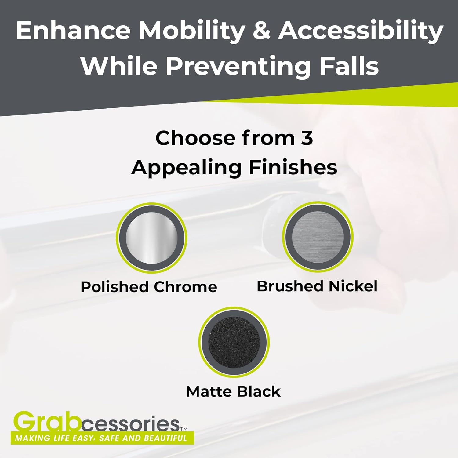 Grab Bars for Bathtubs and Showers - 2-in-1 Shower Handles for Elderly with Towel Rack - Towel Bar Grab Bar Combo for Mobility & Daily Living Aids - Decorative & No Rust Shower Hand Rails - Live Well