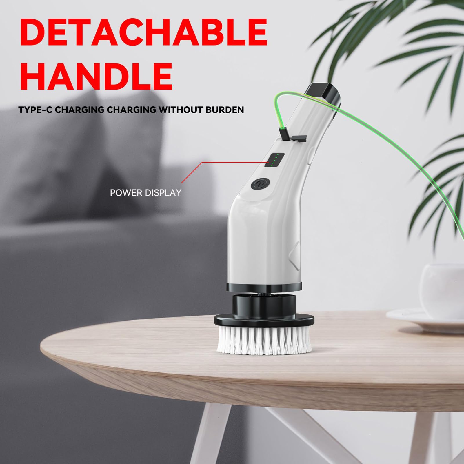 Cepillo De Limpieza Eléctrico Herramienta Giratoria Impermeable | Fregadora Giratoria Sin Cable Para Hogar Azulejos Ducha Fregaderos De Cocina Bañeras Juntas De Azulejos Y Muebles De